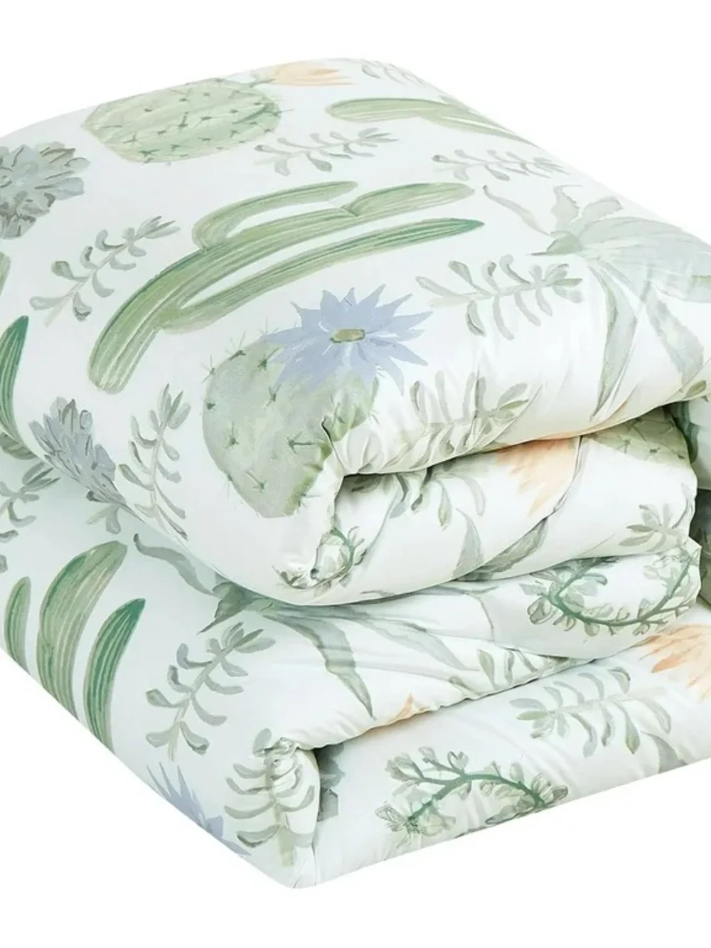Cactus Print Green Reversible California king 3 piece Comforter Set